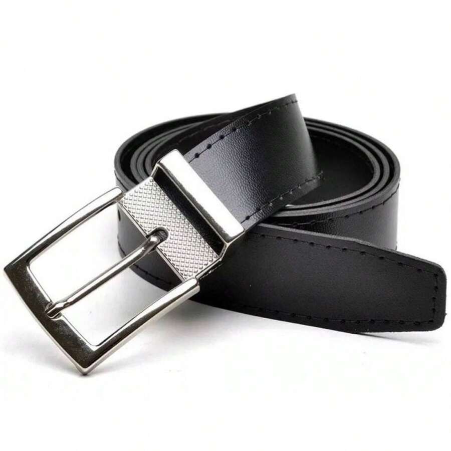 Formal Belt With Removable Double-Sided Metal Buckle Black/Coffee - Black - View 1
