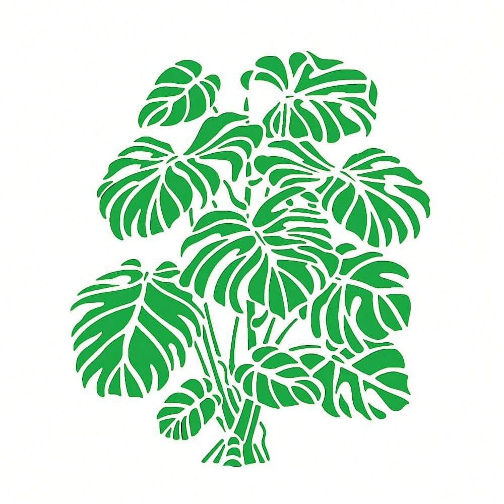 1pc Large Monstera Plant Stencil, Reusable Sunflower Palm Tropical Leaf