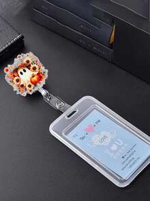 1 件万圣节魔鬼南瓜灯图案可扩展徽章卷轴夹、身份证夹带、公交卡带、护士礼物，适合同事送给朋友 - 均碼 - 查看 3