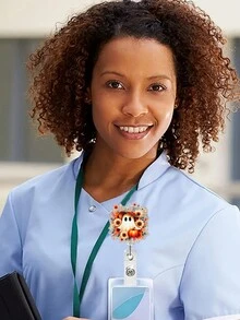 1 件万圣节魔鬼南瓜灯图案可扩展徽章卷轴夹、身份证夹带、公交卡带、护士礼物，适合同事送给朋友 - 均碼 - 查看 4