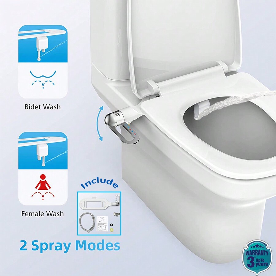 7/8 Connector Toilet Seat, Spray Adjustable Water Toilet Spray Set, Non