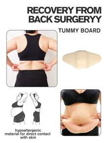 1 tấm mút định hình bụng cho nữ, tấm mút hỗ trợ nâng đỡ bụng (BBL), tấm nén ép cơ bụng, tấm nén hút mỡ, phụ kiện định hình vóc dáng. - Màu be - Xem 5