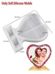 Moldes de marco de fotos de resina en forma de corazón y rectángulo, molde de silicona para fotografías para hacer manualidades, marco de fotos personalizado de epoxi para decoración de mesa y hogar - Moldes de marco - Ver 5