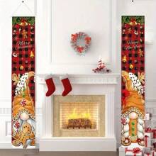 2pcs Christmas Porch Banner, Welcome Winter Yard Sign Gifts, Seasonal Christmas Outdoor Yard Decor, Porch Decoration, Home Decor,Christmas