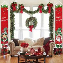 2pcs Christmas Porch Banner, Welcome Winter Yard Sign Gifts, Seasonal Christmas Outdoor Yard Decor, Porch Decoration, Home Decor,Christmas