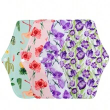 10Pcs Sanitary Pads Washable Menstrual Pads Charcoal Bamboo Liner Regular Flow Cloth /Reusable Sanitary Pads/Mama Panty Liners M Size Random Color