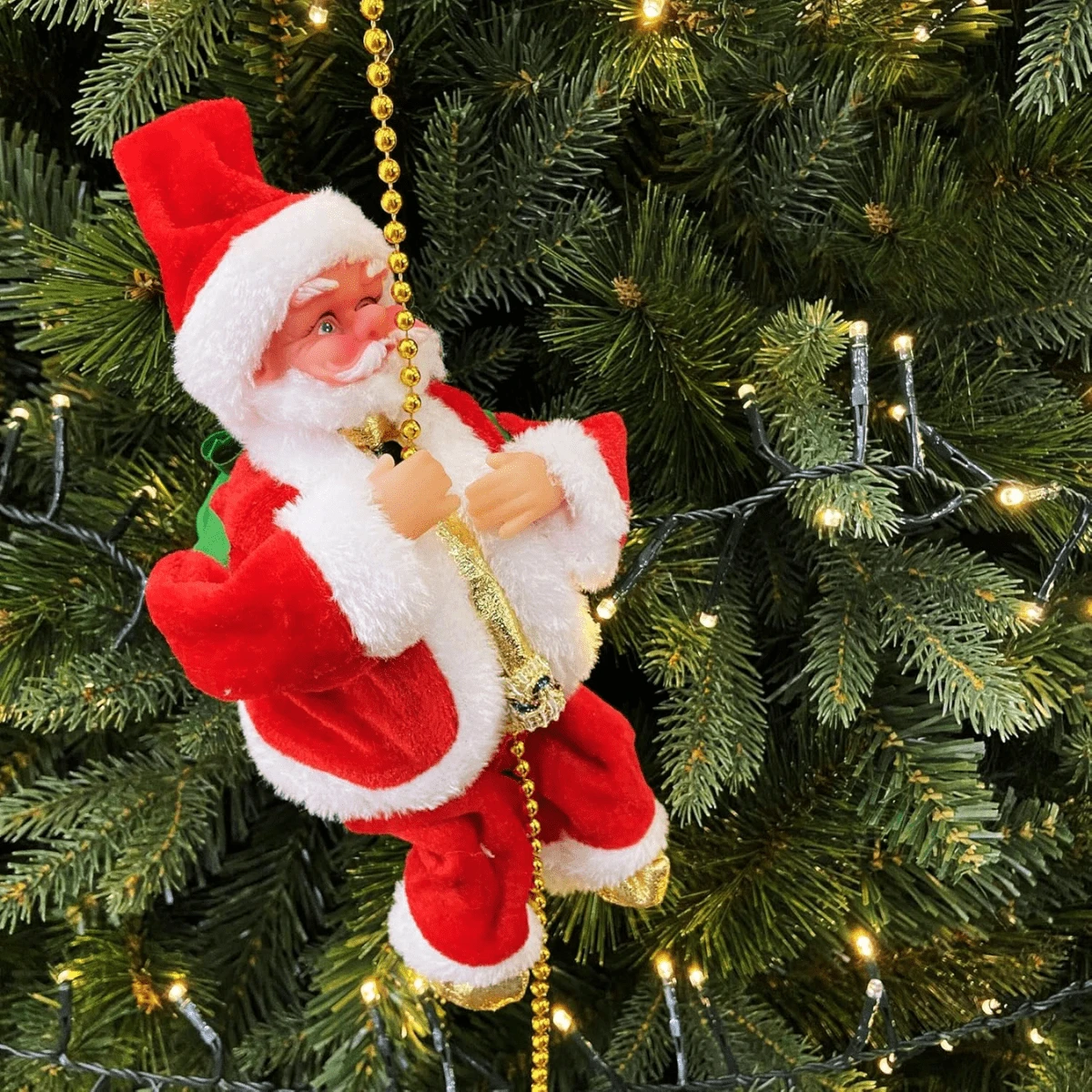 Decoración Santa Claus Escaleda Cuerda Para Decoraciones De Fiestas Jardines Hogar LEODY - Rojo - Ver 1