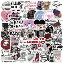50pcs Dark Romantic Theme Stickers, Suitable For Kindle, Booktok And Other E-Readers, Can Be Used For Scrapbooking, Water Bottles, Laptops, Phones, Skateboards, Waterproof Vinyl Material, Ideal Gift For Back To School Season - Multicolor - View 5