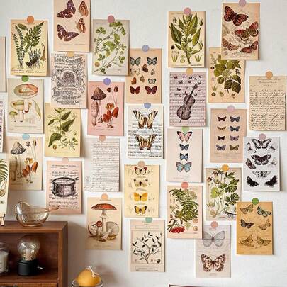 Bộ 30 tấm bưu thiếp sinh học (có nhãn dán tròn), nhãn dán tường hình cây, nhãn dán tường hình bướm, bưu thiếp trang trí tường, đồ dùng cho doanh nghiệp nhỏ, thiệp cảm ơn, quà tặng sinh nhật, thiệp, vật phẩm độc đáo, thiệp quà tặng, thiệp chủ đề cây thẩm mỹ, áp phích bưu thiếp tự làm, nhãn dán tường, áp phích, nhãn dán, nghệ thuật treo tường, vật phẩm trang trí mùa xuân làm mới ngôi nhà của bạn, nhãn dán trang trí Rama, trang trí nhà tốt nghiệp, trang trí phòng trở lại trường, đồ dùng học tập, trang trí nhà bếp