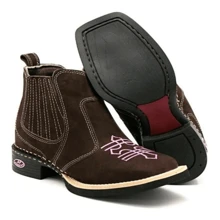 Women's Low-Cut Cowboy Boots In Genuine Leather - Chữ thập hồng - Xem 1