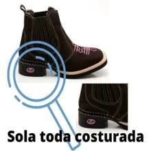 Women's Low-Cut Cowboy Boots In Genuine Leather - Chữ thập hồng - Xem 4