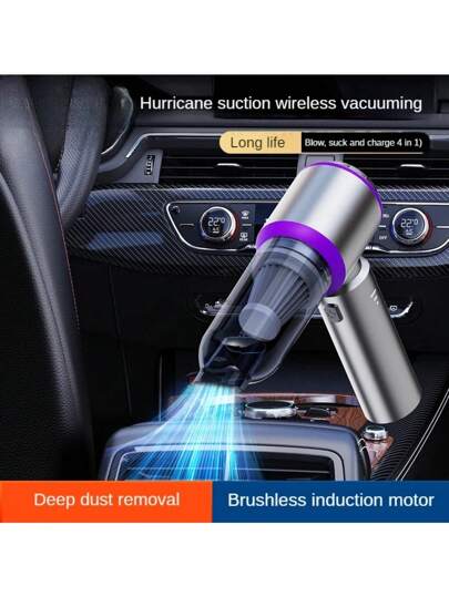 SUITU 13500PA Car Vacuum Cleaner - Car Cleaning Supplies, Brushless Motor, 2000mah Li-Ion Battery, Wireless Charging Suction Adjustable Blow & Suction All-In-One Big Suction Mini Household Vacuum Cleaner, Complimentary Various Vacuum Cleaner Cleaning Accessories, Suitable For Car Interior Cleaning/Computer Desk/Office/Home Pet Hair. Winter Gifts/Holiday Gifts