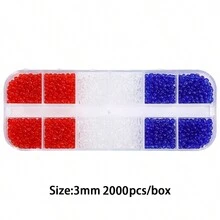 2000 颗 3 毫米透明玻璃种子珠小珠子套件，随机颜色系列手链制作珠子带 12 格塑料收纳盒，适用于 DIY 手链项链珠宝制作用品 - 12格 - 查看 21