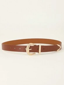 1pc Metallic Buckle Versatile Belt For Women Summer, School Fall, Autumn, Halloween