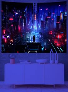 UV Reactive Wall Hanging Tapestry - Indoor Decor ,Room Decor, Home Decor, Room Stuffs ,Wall Arts, Flags For Room - Multicolor - View 1