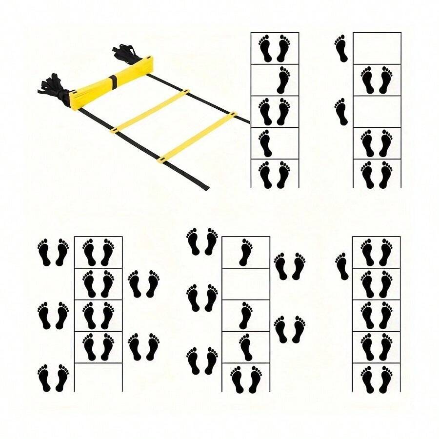 6 Meter 12 Rung 40cm Agility Training Ladder, Removable & Portable