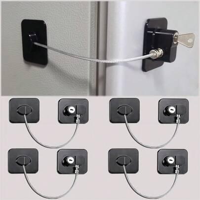 1pc/2pcs/3pcs Lock, High-Level Protective Equipment Lock, Multifunctional Cabinet Door Lock, Window Lock, Refrigerator Lock Buckle Baby Shower Family Decorations Gifts