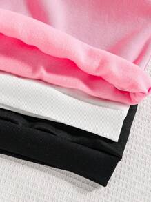 3pcs/Set Tween Girls Cartoon Pattern Print Warm Hoodies - Multicolor - View 7