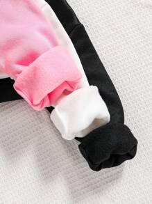 3pcs/Set Tween Girls Cartoon Pattern Print Warm Hoodies - Multicolor - View 5