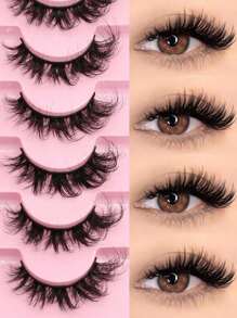 GROINNEYA 7 Cặp Lông Mi Giả Lông Mi Mắt Mèo Lông Mi Giả Lông Mi Giả Tự Nhiên Lông Mi Dày Dày Lông Mi Giả Tự Nhiên Đầy Đủ Dụng Cụ Trang Điểm Du Lịch Cần Thiết (MC06) Lông Mi Giả, Lông Mi Giả, Lông Mi Giả - màu đen - Xem 2