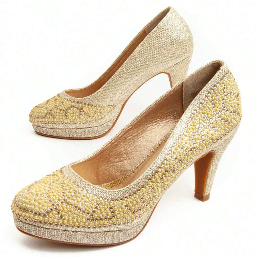 Montevita UNNE67 COMFORTABLE HEEL SHOE - Gold - View 1