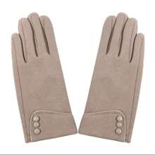 1pair Gloves Touch Screen Button Decoration - 米色 - 查看 2