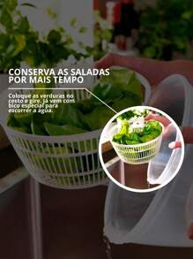 Salad Dryer 4.5L Centrifugal Vegetables Leaves Multipurpose Plastic Rotating Resistant - Màu xanh Bạc hà - Xem 4