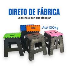 Kit 2 Units Benches Stool Folding Plastic Stool 100 Kg Resistant Travel Fishing - màu xanh lá - Xem 1