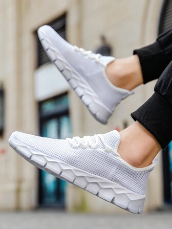 Breathable Mesh Casual Sports Shoes, Comfortable Lightweight Gym Sneakers, Fashion Men Shoes