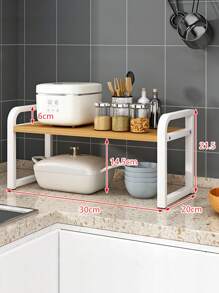 1pc Single/Double Layer Kitchen Window Storage Spice Rack Storage Rack, Countertop Multi-Layer Storage Rack For Spices & Cookware, Spacing Saving Rack