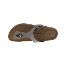 Women's Arch Support Thong Slide Sandals Soft Cork Footbed Sandal Adjustable Buckle Strap Flip Flops Open Toe Slip-On Slides Comfort Casual Summer Slippers Shoes - Dark Grey - View 5