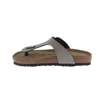 Women's Arch Support Thong Slide Sandals Soft Cork Footbed Sandal Adjustable Buckle Strap Flip Flops Open Toe Slip-On Slides Comfort Casual Summer Slippers Shoes - Dark Grey - View 2