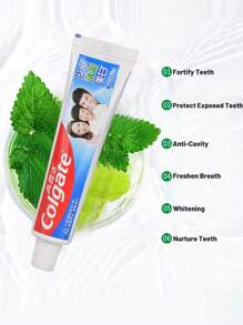 colgate 4 支装，超级防蛀牙钙质牙膏，薄荷味，强健牙齿，清新口气，亮白牙齿，防蛀牙（360 克/12.7 盎司）