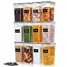 6/8/12pcs Airtight Food Storage Container With Lid, 2.0 Liter (81 Oz.) Sealed Capacity For Flour, Sugar, Baking Supplies, And Dry Goods With Labels And Tags, Dishwasher Safe, Plastic Food Jar For Kitchen Pantry Organization, Kitchenware. - 2.0Lx12個 - 查看 2