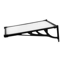 LIVINGANDHOME Living And Home Door Window Awning Canopy Rain Cover - 120cm W x 90cm D x 28cm H  Black - View 8
