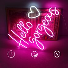 霓虹灯字母系列 - “你好美丽”、“奇迹发生的地方”、“让自己宾至如归”,适合卧室、客厅、甜品店、美容院、纹身工作室、餐厅、婚礼派对、卧室墙壁装饰、节日派对礼物的房间装饰,LED 霓虹灯,USB 供电 - 彩色 - 查看 6
