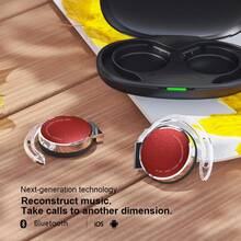 Clip-On Earbuds Open Ear Headphones With Earhooks - Wireless Bluetooth 5.3 On-Ear Headphones With Microphone, Noise Cancellation, Sweat Resistance, And Long Battery Life - Stylish Wireless Earphones For Work And Everyday Use - 紅色 - 查看 4