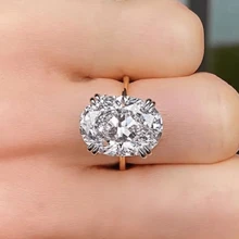 Nhẫn hình tròn đá quý hồng sang trọng và đá Sapphire xanh tự nhiên cho phụ nữ, quà tặng trang sức thời trang cho tiệc cưới - Hồng - Xem 2