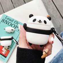 Boba Tea Cow Panda Case Compatible With Airpods 1&2,Pro Second Generation,Soft Silicone 3D Cute Funny Cool Fun Cartoon Character Kawaii Fashion Cover With Keychain Compatible With Apple Air Pod Gen 2 & 1, Cow/Panda