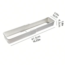 1pc Hộp đựng đồ có thể điều chỉnh, Hộp lưu trữ trượt, Khay đựng đồ dùng nhà bếp có thể mở rộng với ngăn chia, Ngăn kéo đa năng đựng mỹ phẩm, phòng tắm, tủ quần áo và văn phòng - Xám - Xem 2