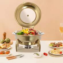 Chafing Dish Buffet Set 6.34Qt, Gold Stainless Steel Chafers And Buffet Warmers Sets For Parties, Events, Wedding, Camping, Dinner - 金色 - 查看 1