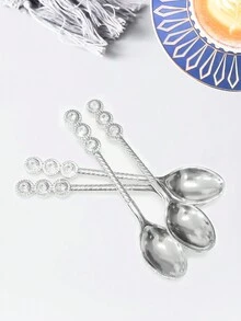 1 cái/2 cái/4 cái Thìa cà phê/trà/bánh/tráng miệng bằng hợp kim kẽm cổ điển Thìa nhỏ sáng tạo - Nhiều màu - Xem 24