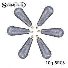 SOUGAYILANG Fishing Weight Sinkers 10Pcs Fishing Lead Pendant Weight Sinker With Ring Water Drop Sinker Weight For Bass Catfish Saltwater Freshwater Fishing Tackle