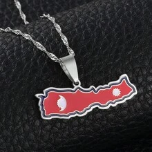 1pc Nepal Map Flag Pendant Necklaces Nepalese  Ornament Jewelr - Multicolor - View 3