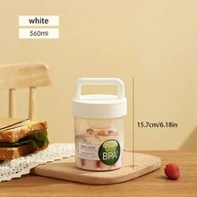 1pc Keep Fit Salad Meal Cup, Single/Double Layered Salad Container For Lunch, Portable Fruit And Vegetable Salad Cups Container With Fork & Salad Dressing Holder