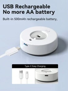 1 件/3 件 RGB 无线聚光灯、带遥控器的 LED 冰球灯、电池供电的无线 LED 夜灯、带遥控器的可充电投影灯、可调光的橱柜下灯，用于绘画图片艺术品壁橱照明走廊浴室卧室厨房橱柜楼梯家居装饰 - Warm/White/Neutral+9 RGB Color - 查看 5