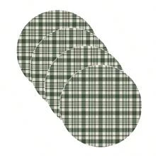 Green/White Plaid Christmas Placemat Kit - Dựa trên - Xem 2