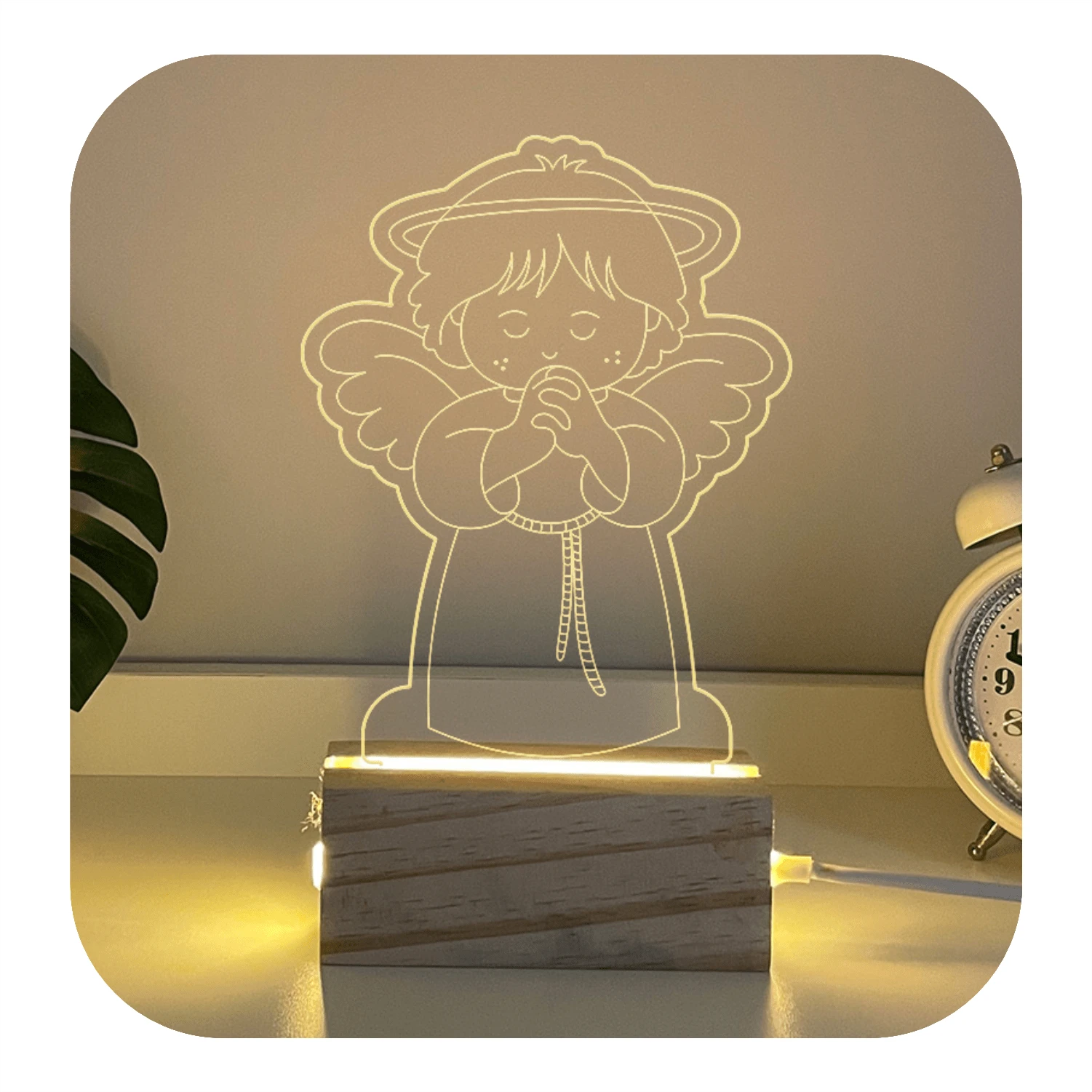 Cute Angel Lamp Baby Room Decoration Wood 3d SHEIN USA