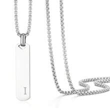 1 Peça pingente de colar de aço Inoxidável polido em 3D com letra do alfabeto, Ideal para comemorar amigos e amantes