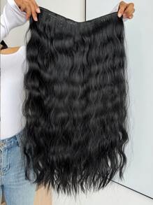 One-Piece V-Curly Synthetic Hair Extensions 26"  Full Head Curly Wave Clips In On Synthetic Hair Extensions  Hairpieces For Women  Piece - Black - View 6